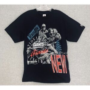 NEW! Vintage New York Giants T-Shirt Mens Medium Blue AOP Single Stitch USA Made